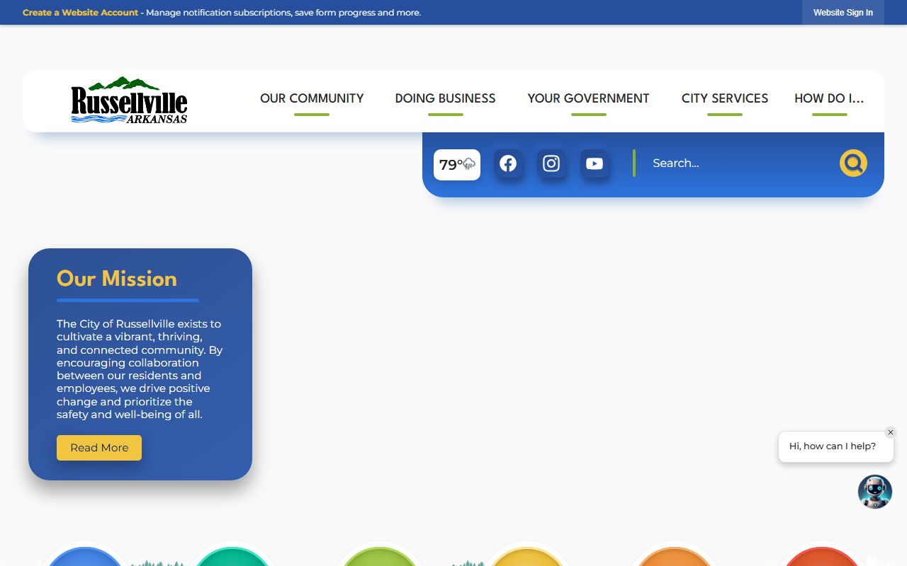Russellville Arkansas city website