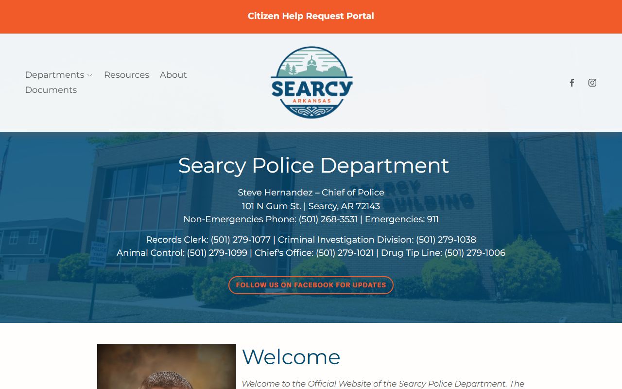 Searcy Police Department website