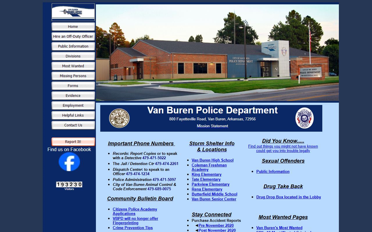 Van Buren Police Department website