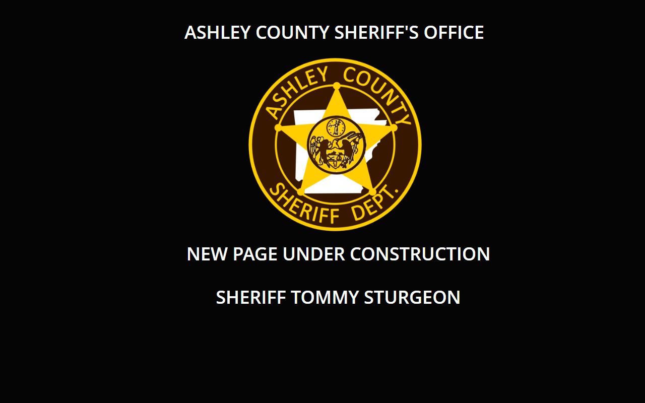 Ashley County Sheriff Office website for DUI arrest records