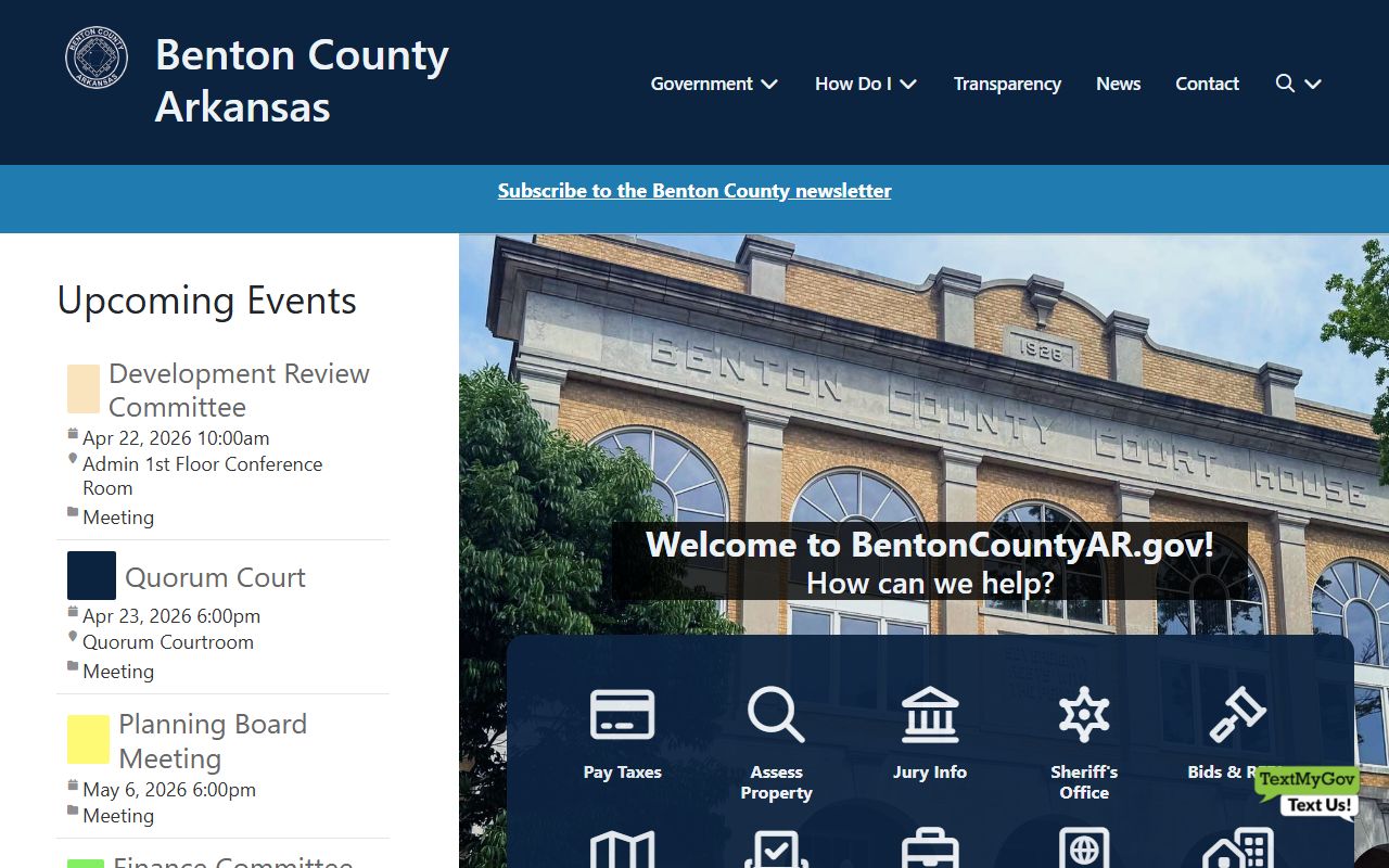 Benton County government website for DUI records and court searches