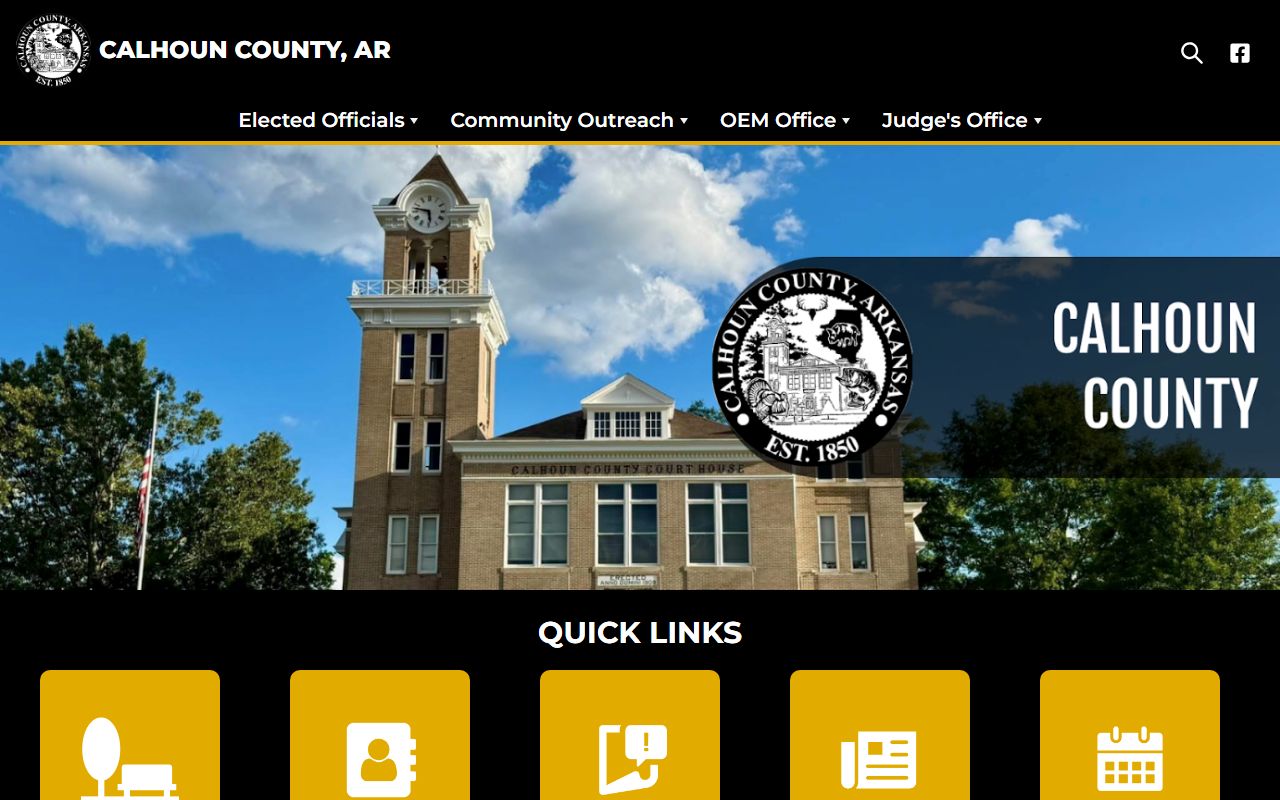 Calhoun County Arkansas website for DUI records and sheriff information