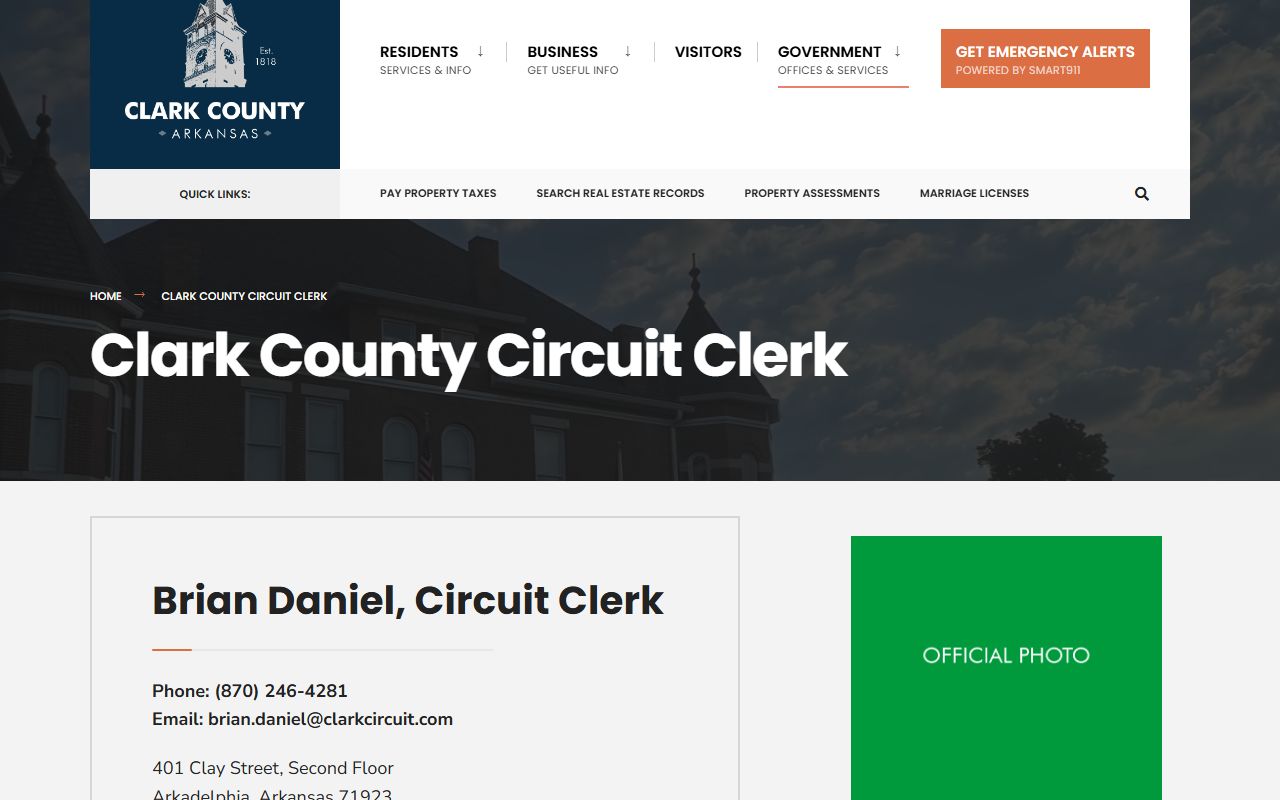 Clark County Circuit Clerk website for DUI court records in Arkadelphia