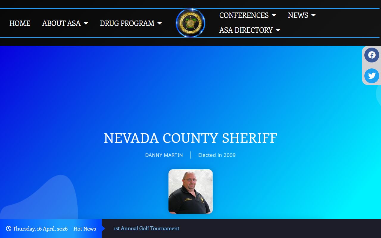 Nevada County Sheriff page on Arkansas Sheriffs Association for DUI arrest records