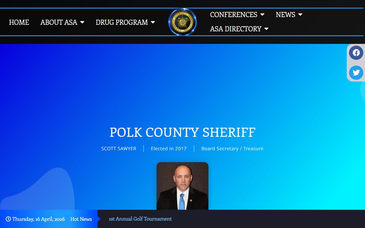 Polk County Sheriff listing on Arkansas Sheriffs Association for DUI arrest records