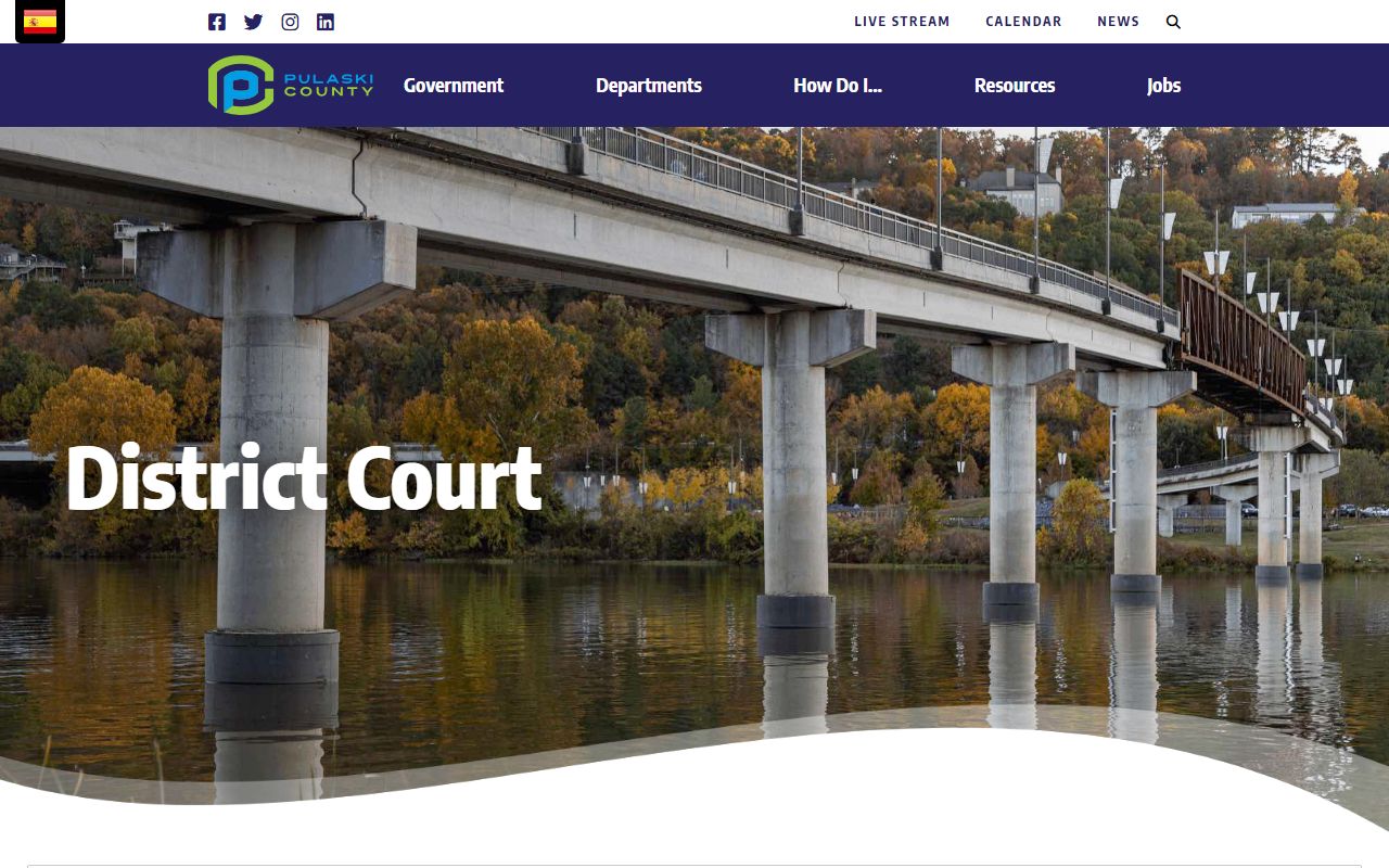 Pulaski County district court information page for DUI case locations