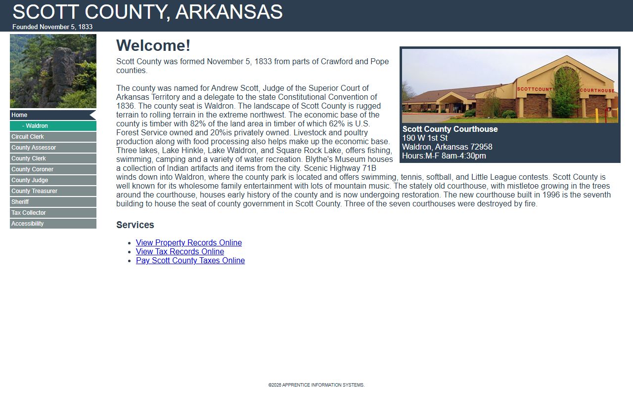 Scott County Arkansas website