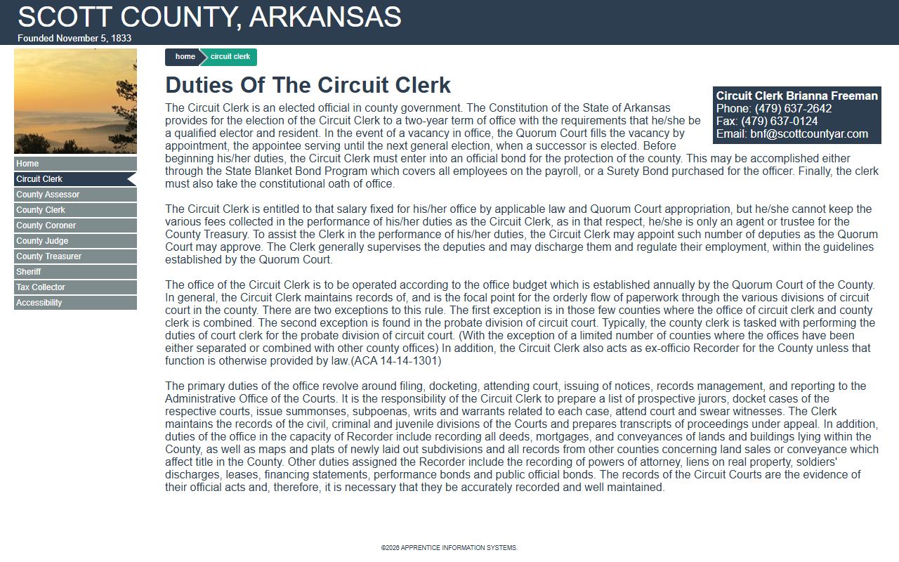 Scott County Circuit Clerk website for DUI court records